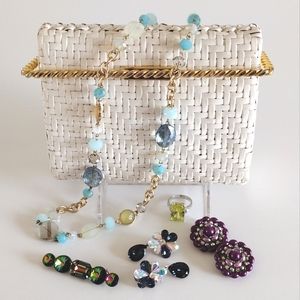 Rodo Italy White Wicker Clutch Vintage